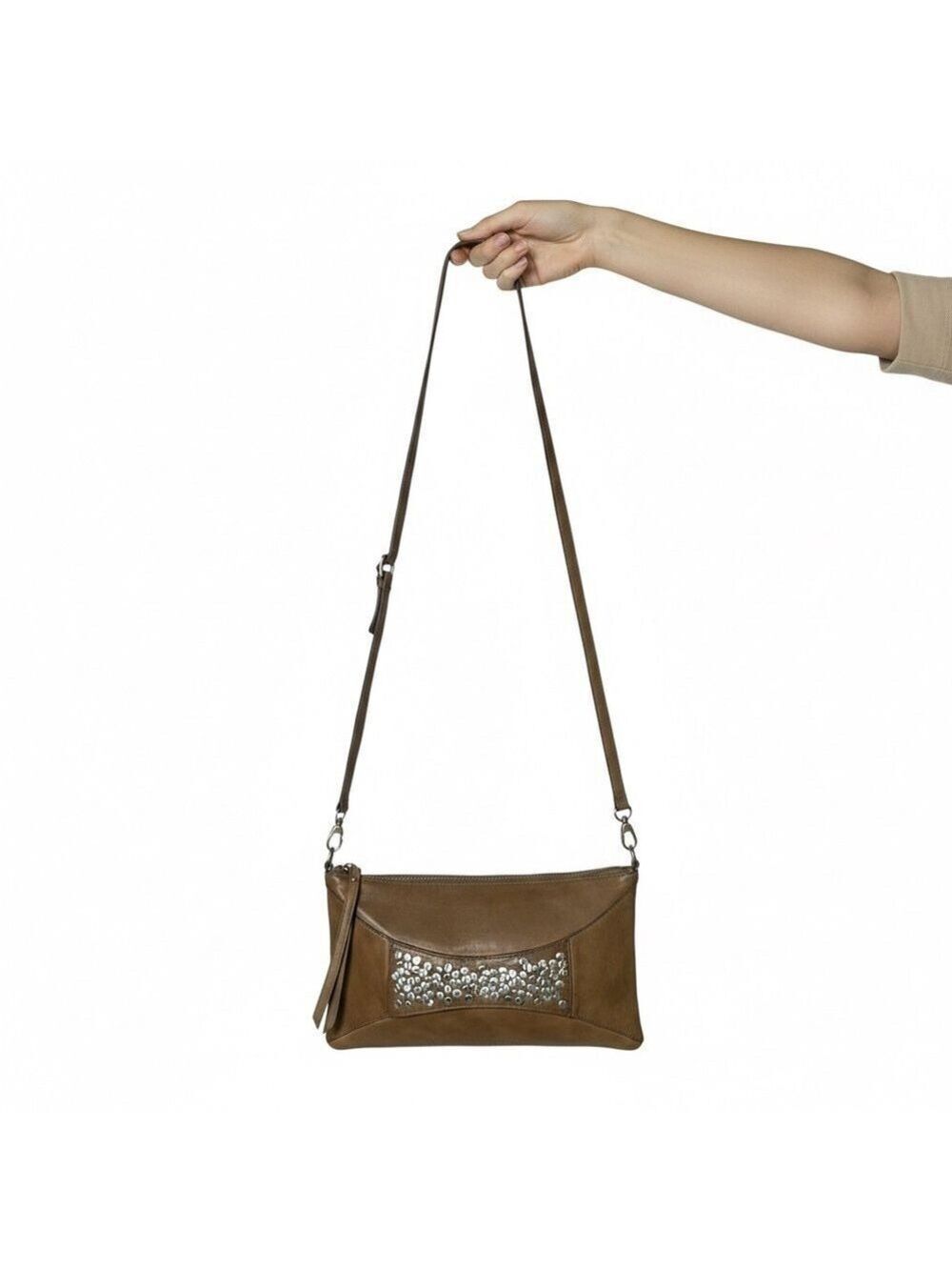 CELINE DION Genuine Leather ‘Cadence’ Crossbody / Clutch Bag Removable Strap